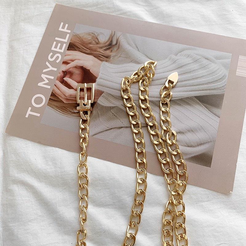 Thắt lưng DÂY XÍCH swag vàng sang chảnh thắt quần jean