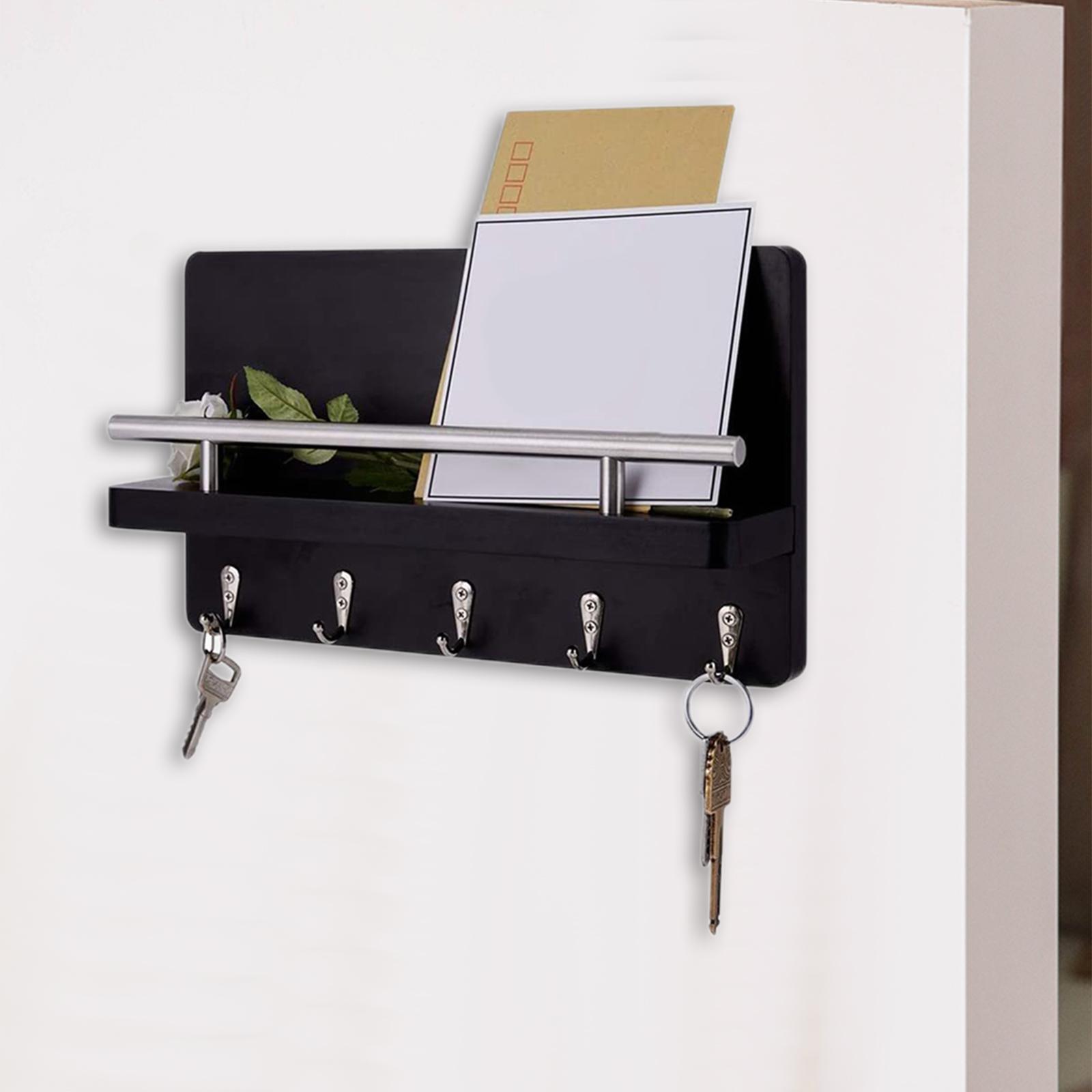 Key Holder Mail Organizer Holder with 5 Hooks  hanger for Hallway