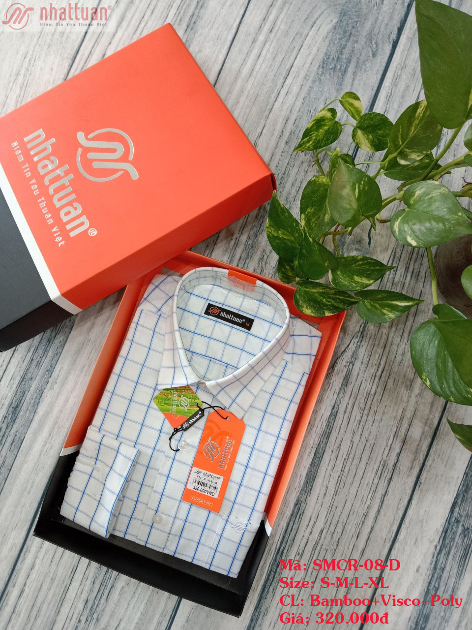 Áo sơ mi caro tay dài thời trang nam 320 của Nhật Tuấn