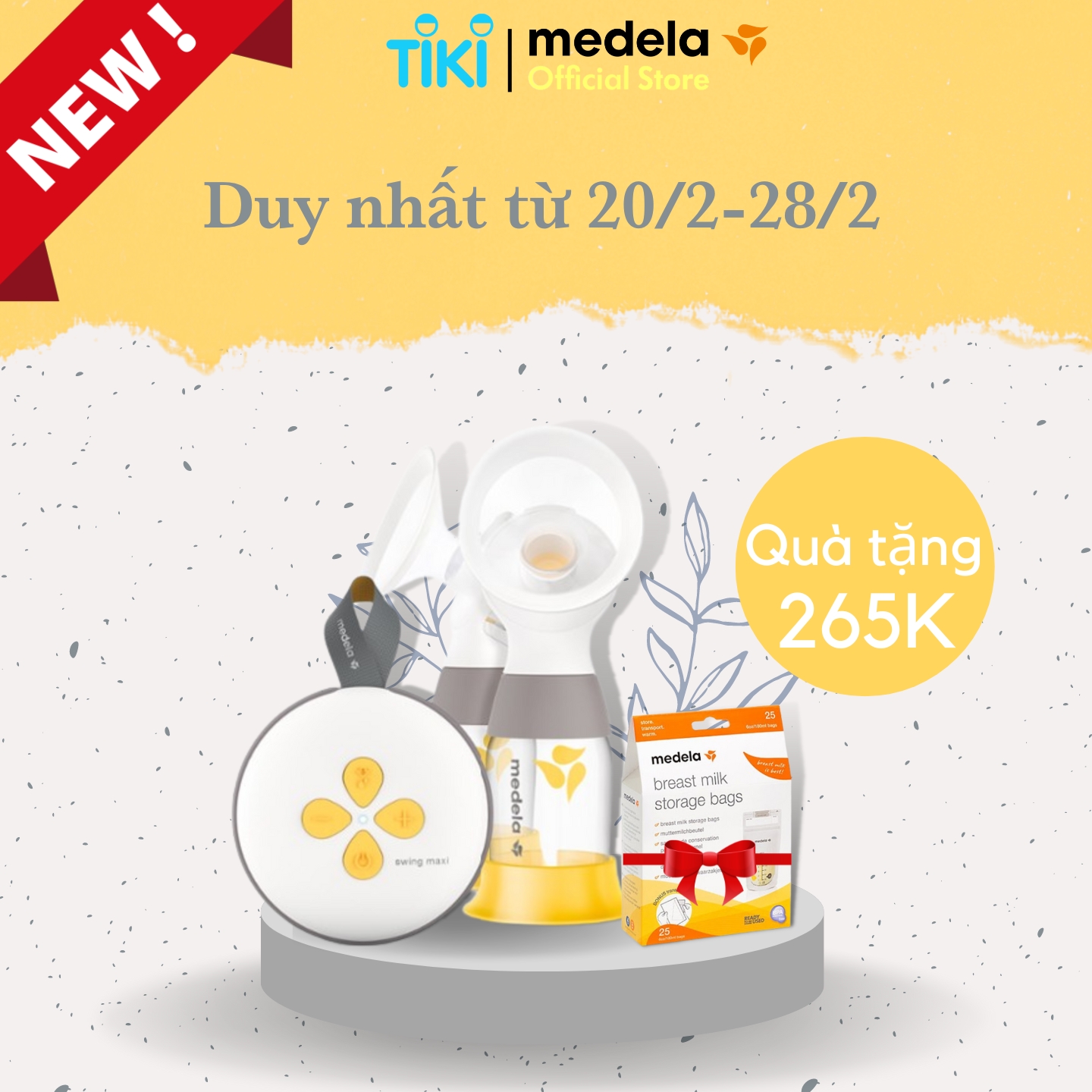 Máy hút sữa Medela Swing Maxi Plus 2.0 | Máy hút điện đôi - Có pin sạc tích điện, phễu Flex vành silicone, công nghệ 2 Phase Expression, Không cần cắm điện khi sử dụng, tiện lợi khi di chuyển