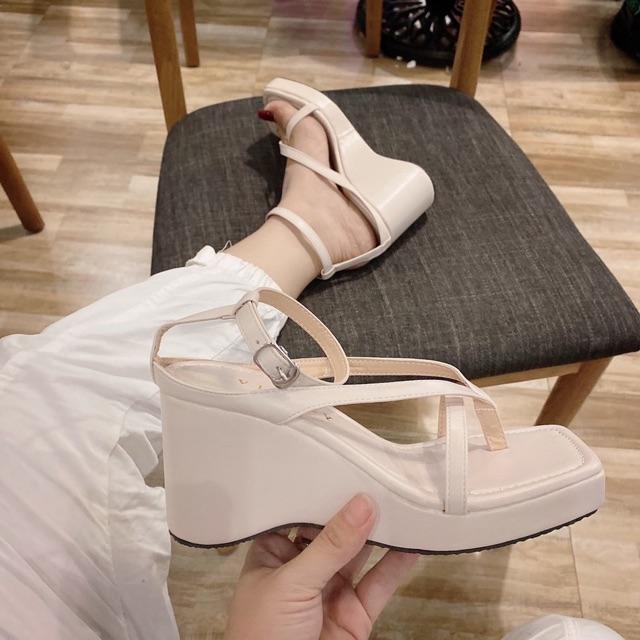 GIÀY SANDAL XUỒNG DÂY XỎ ĐẾ CAO 7P SIZE 35 ĐẾN 39