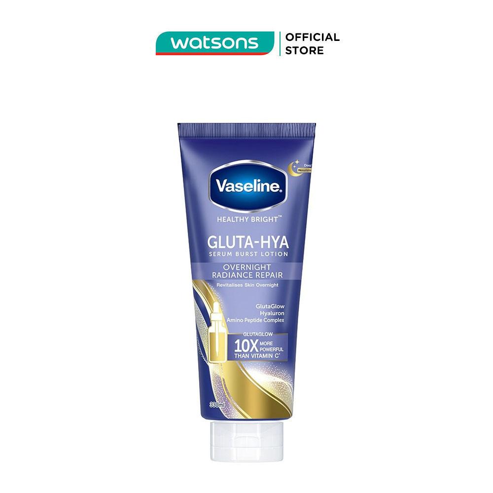 Serum Dưỡng Thể Vaseline Healthy Bright Gluta-Hya Serum Burst Lotion Overnight Radiance Repair 300ml