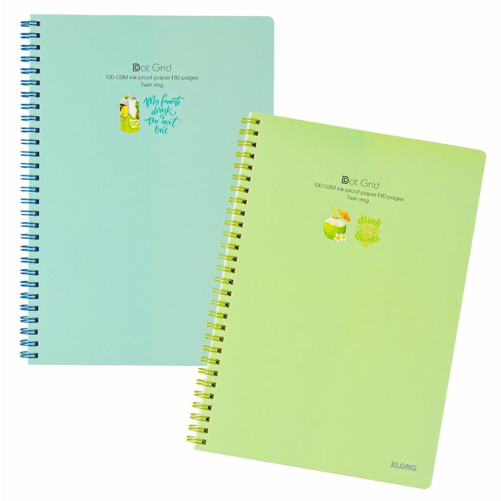 Sổ lò xo 80 trang B5 Klong caro, chấm bi, kẻ ngang, Self Planner chọn bìa