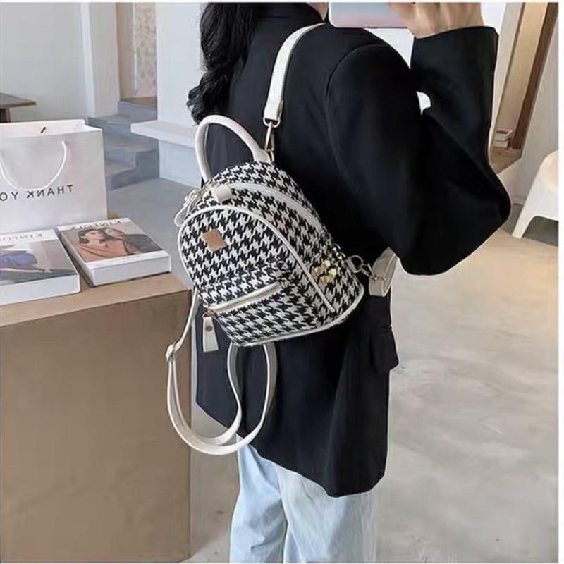 Balo Mini Nữ Thời Trang Du Lịch Đi Học Đi Chơi, Balo Đẹp Ulzzang Caro Phong Cách Hàn Quốc