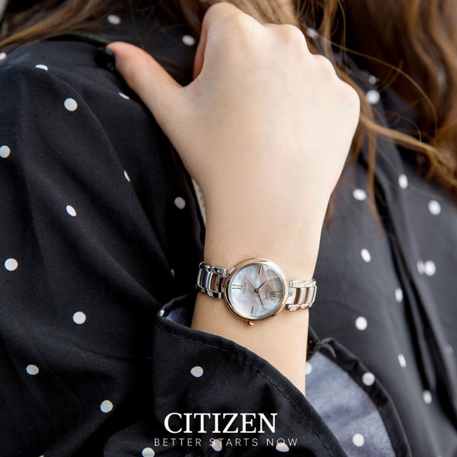 Đồng Hồ Nữ Citizen Dây Thép Không Gỉ EM0536-84Y - Mặt Xà Cừ (Sapphire)