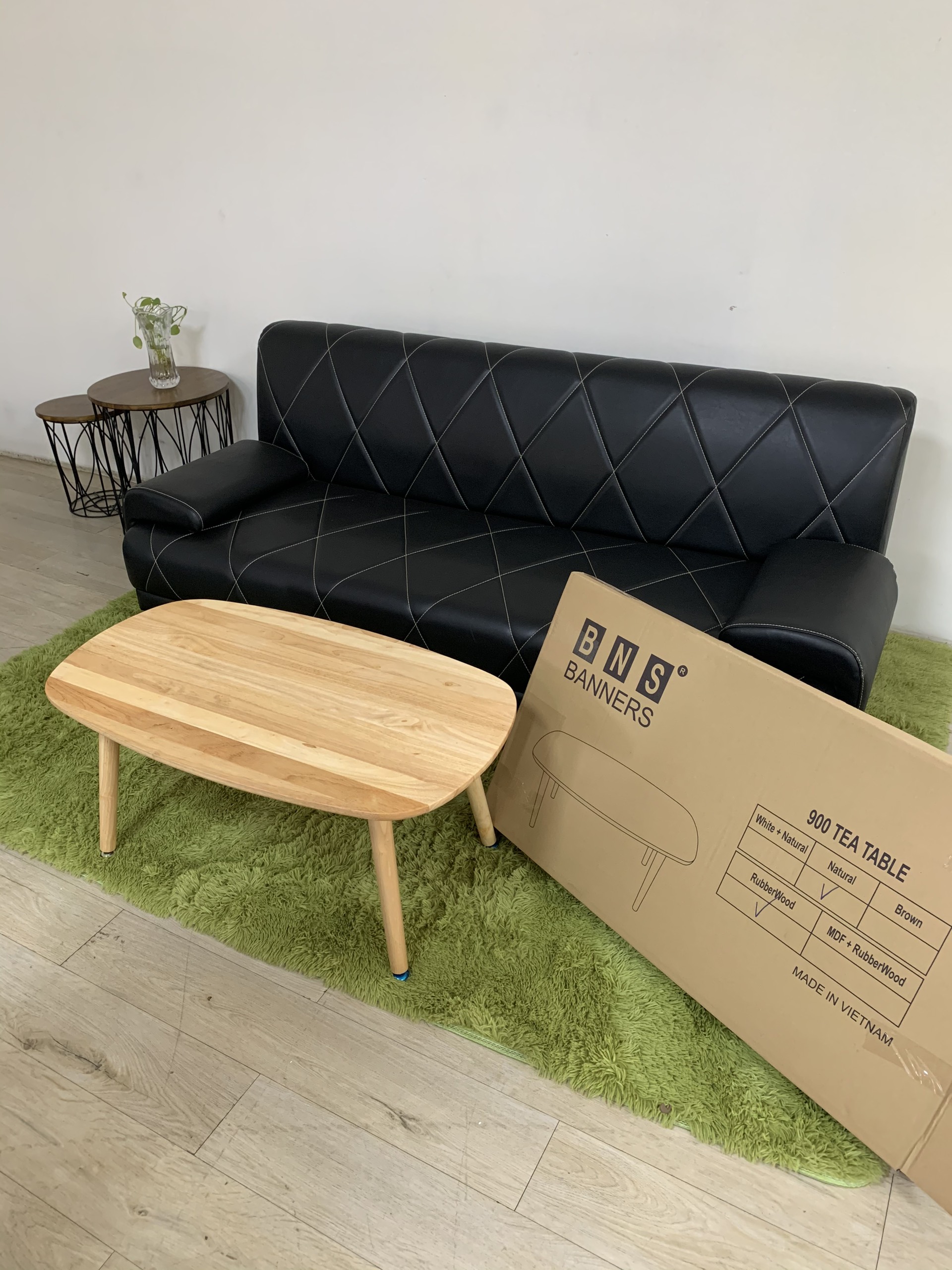 Bàn trà sofa gỗ ghép 90*50*40