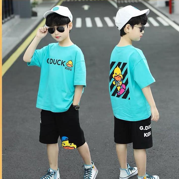 Bộ đồ bé trai Con Xinh cotton G.DUCK KIDS set quần áo trẻ em từ 5 đến 14 tuổi