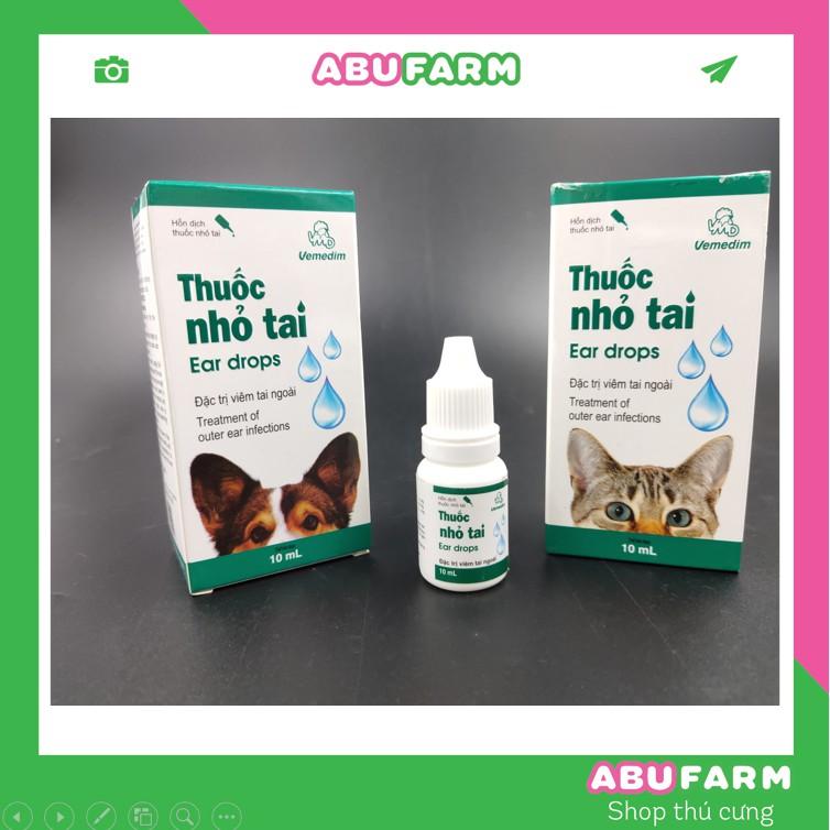 THUỐC NHỎ TAI - ĐẶC TRỊ VIÊM TAI CHÓ MÈO - VEMEDIM - 10ML