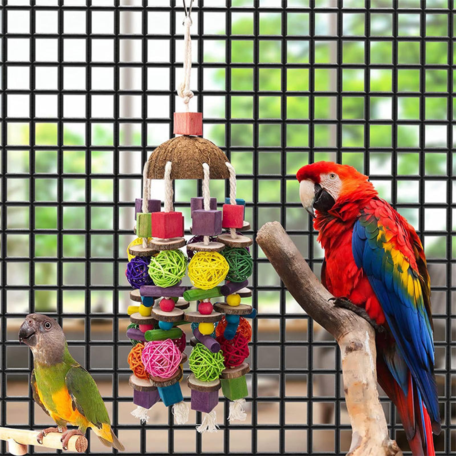 Pet Parrot Toys Bird Nest Hanging Toys Bird Foraging Chewing Toy for Macaws