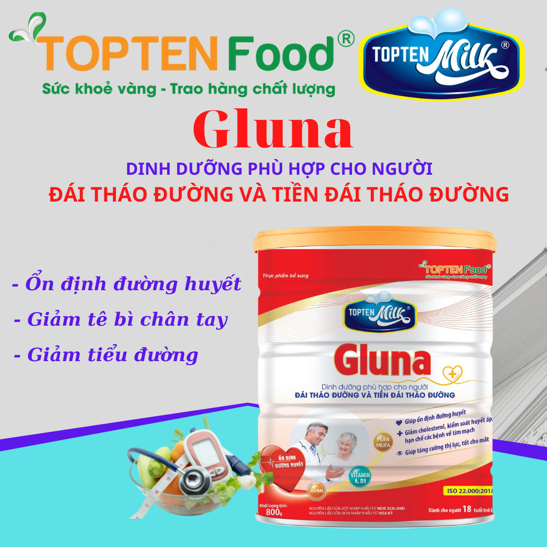 Sữa tiểu đường gluna 400g TOPTEN Milk
