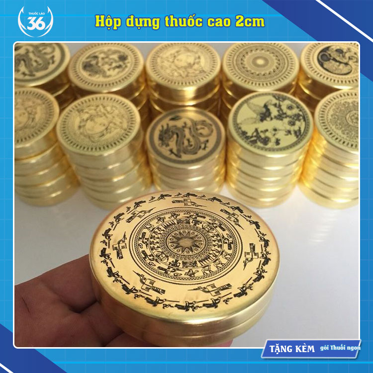 Hộp đựng thuốc lào bằng đồng bỏ túi tiện dụng