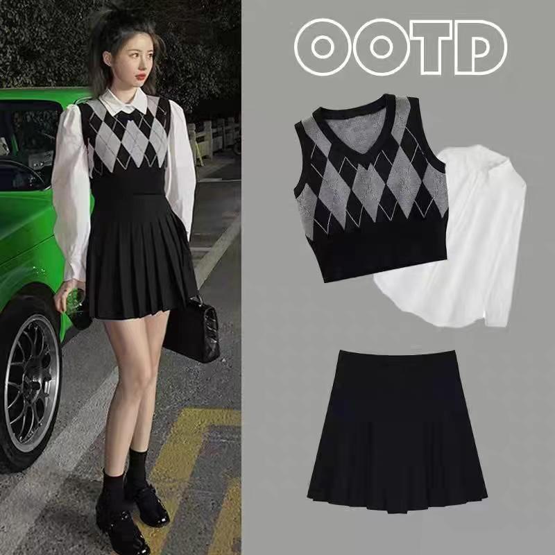 MS801 Áo gile len nữ hình trám croptop dáng ôm