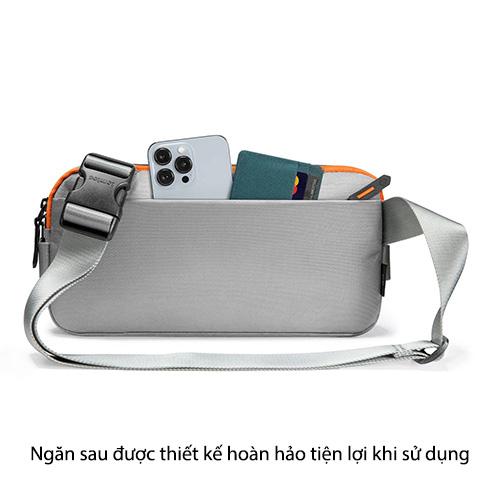 TÚI ĐEO CHÉO TOMTOC (USA) LIGHTWEIGHT SLING BAG GRAY chống nước với độ bền cao - hàng chính hãng