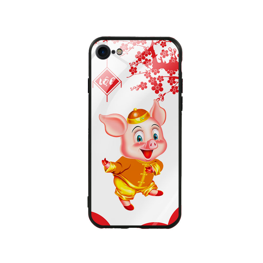 Ốp Lưng Kính Cường Lực cho điện thoại Iphone 7/ 8 - Pig 2019