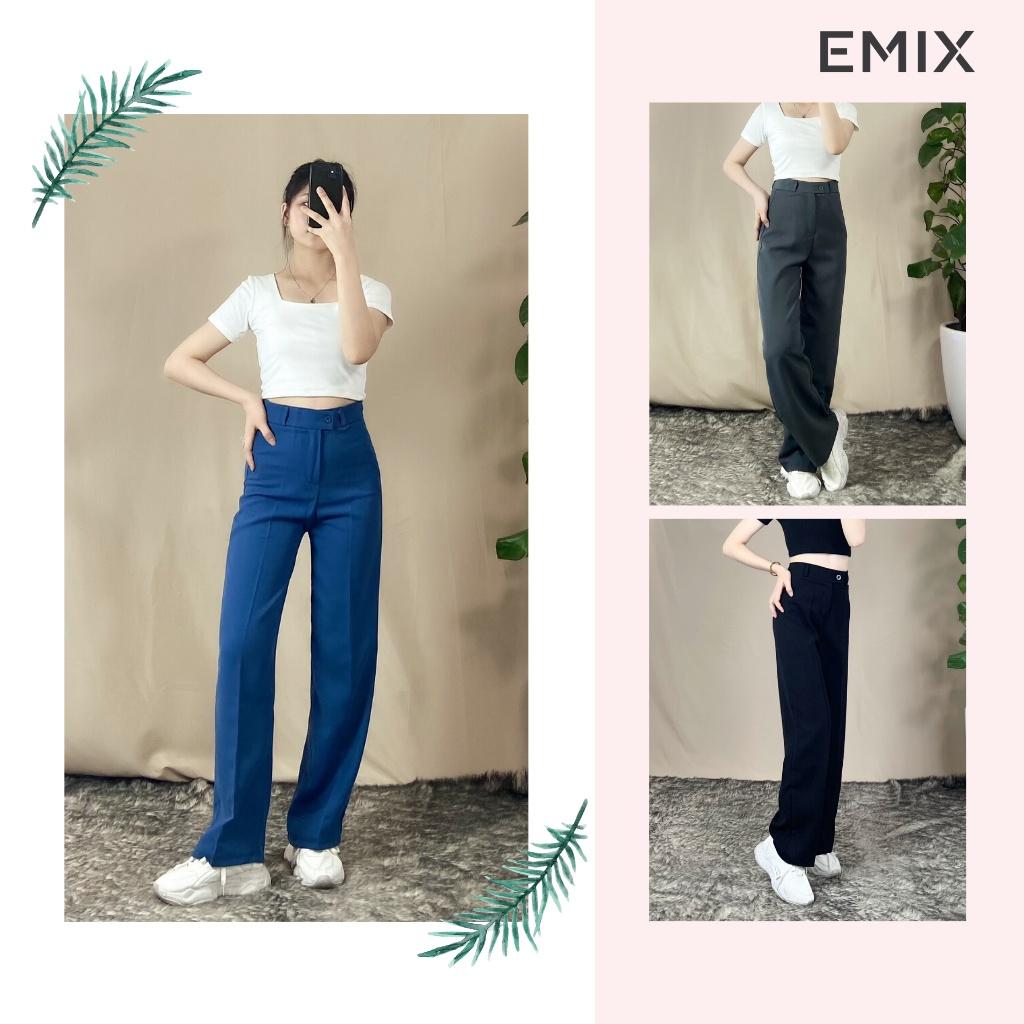Quần tây nữ công sở 09 EMIX , ống suông, dáng dài 100cm, vải tuyết mưa dày đẹp, không nhăn, cạp nhỏ, tôn dáng