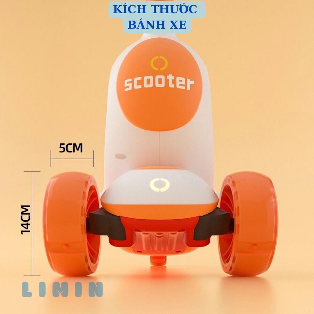 Xe trượt Scooter cho bé, 2 chức năng ngồi và trượt, 3 bánh xe to có đèn phát sáng