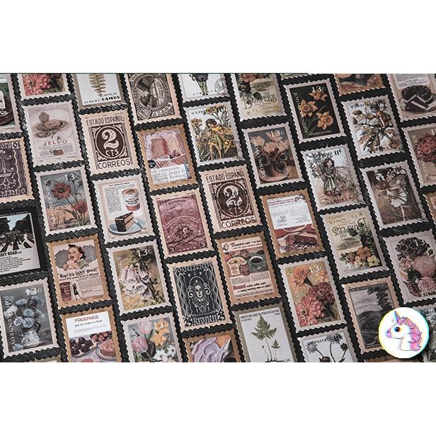 Set 100 sticker vintage - sticker tem thư - little postman