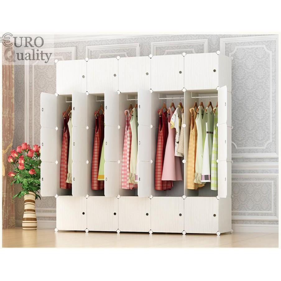 Tủ nhựa lắp ghép vân gỗ cao cấp Euro Quality 12 ô có kệ để giày