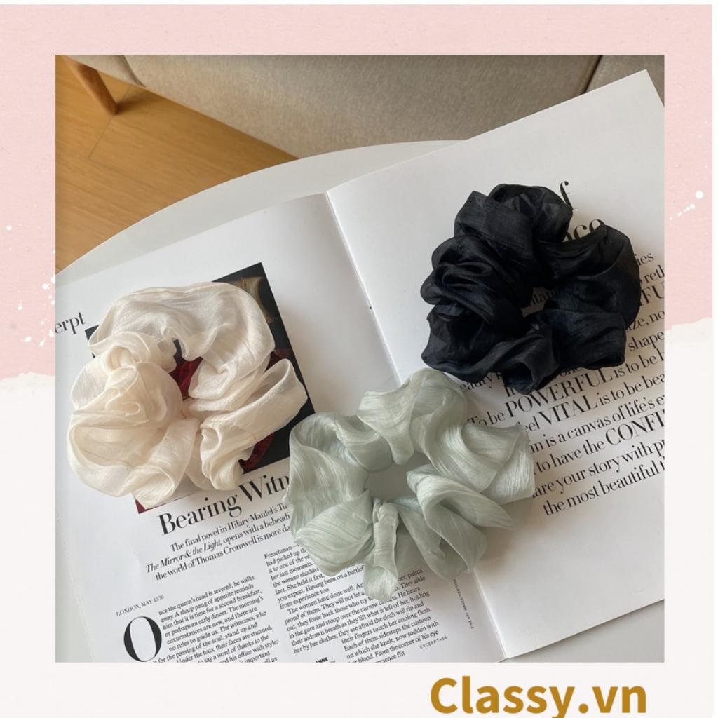 Dây cột tóc Classy, Scrunchies vải voan mềm mịn, màu sắc tông pastel trang nhã PK1505