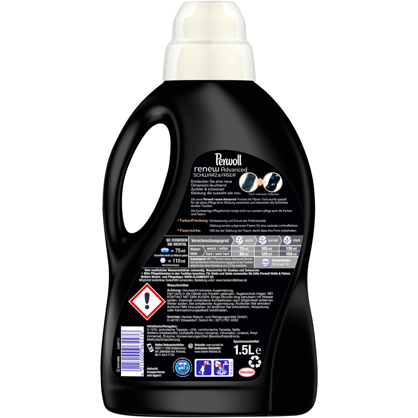 Nước Giặt Perwoll Black & Darks 1,5L dành cho đồ màu sậm, màu đen - Đức