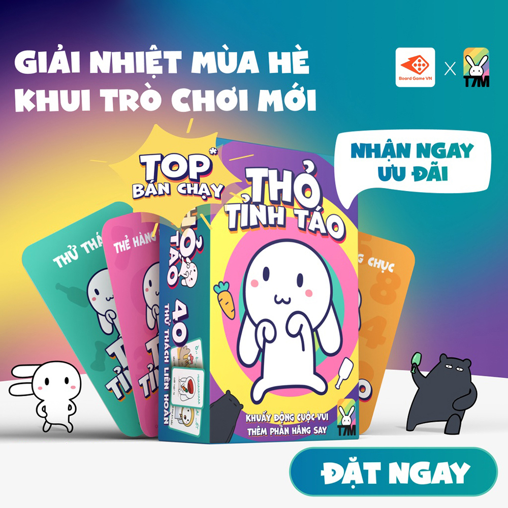 Trò chơi mới đón hè THỎ TỈNH TÁO - Party game mới toanh siêu vui nhộn - Board Game VN