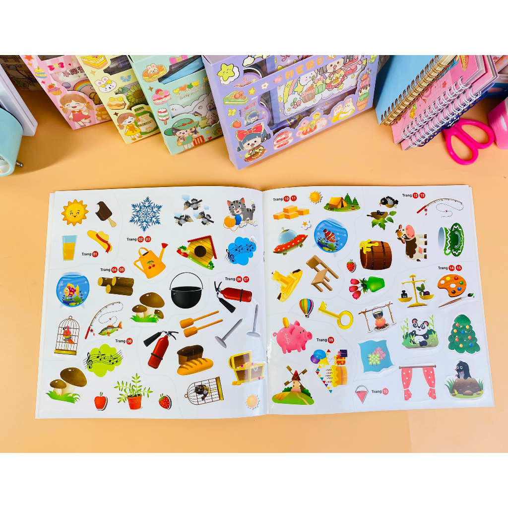 Combo 4 cuốn Logic Sticker for Kids dán hình phát triển tư duy cho bé
