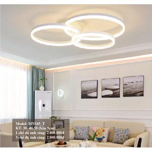 Đèn LED Ốp Trần MN345, Đèn Led Trang Trí Phòng Khách, Đèn ốp trần phòng ngủ - 3 Chế Độ Sáng