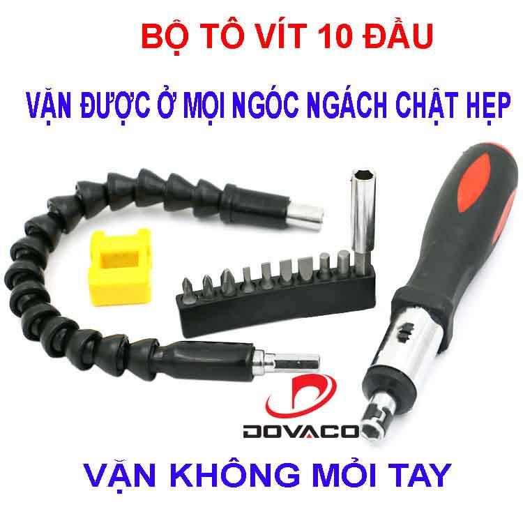 Bộ tô vít 10 đầu kèm thanh chuyển hướng tô vít