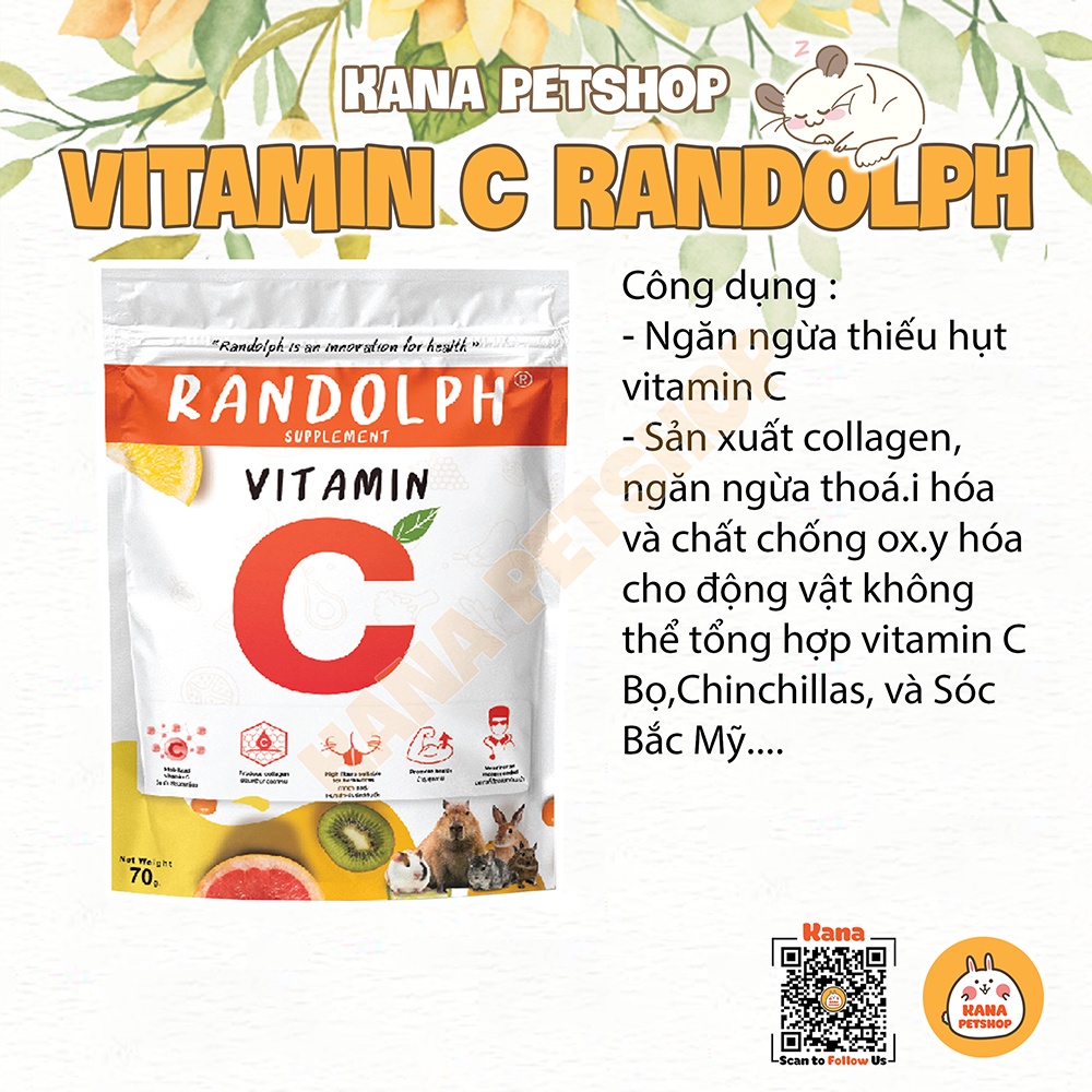 Bánh Cỏ Bổ Sung Vitamin C Bánh Cỏ RanDolph Treat Cho Thỏ , Chinchilla , Sóc , Bọ ...