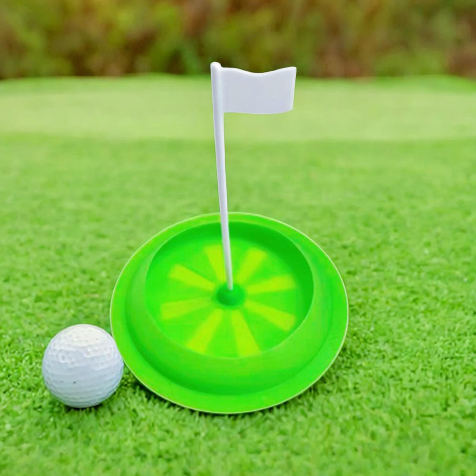 Golf Putting Cup Golf Training Aid Unisex Game with Flag Silicone Tool Practice Golf Putting  for Golf Office Training Yard Backyard