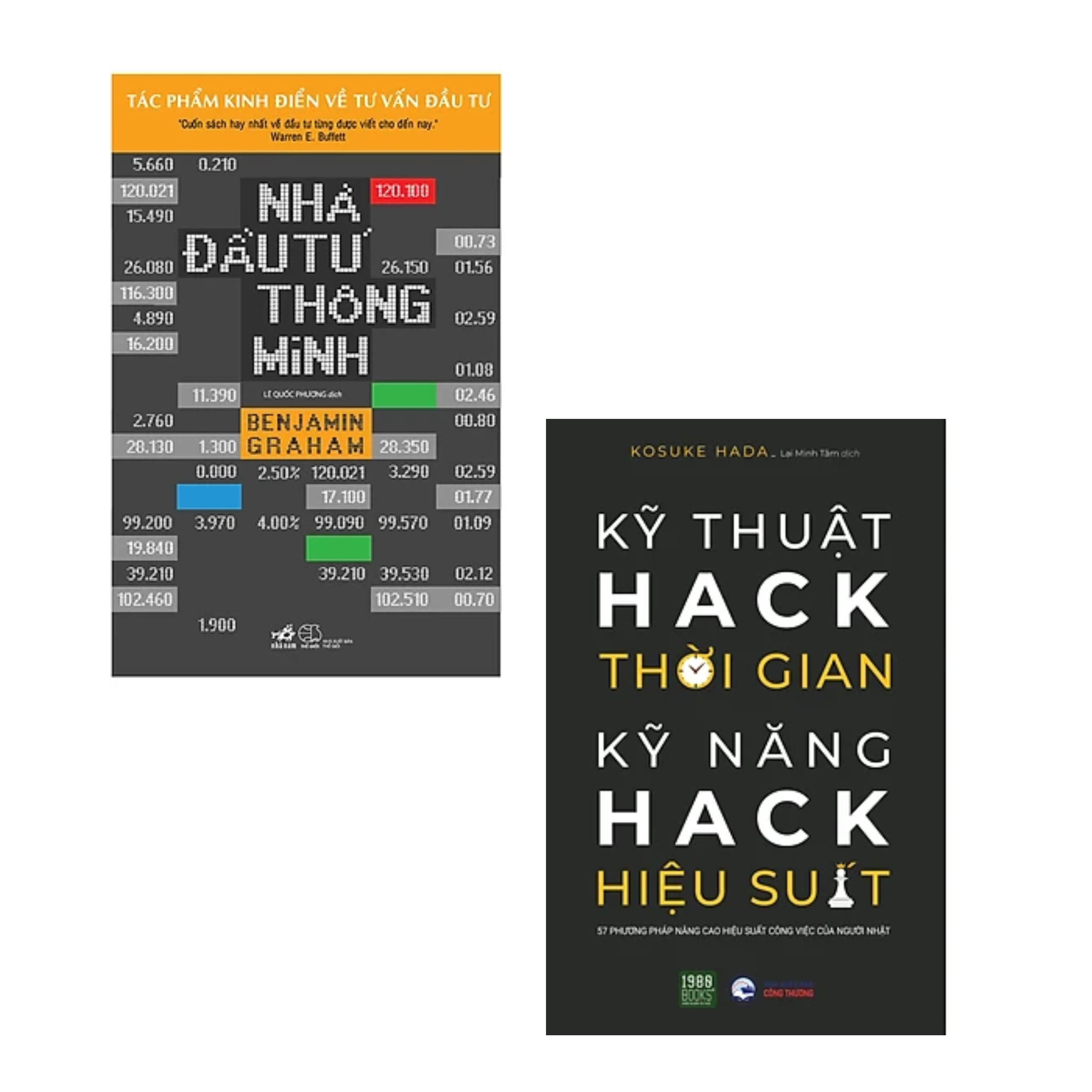 Combo 2 cuốn Sách Kĩ Năng Làm Việc : Kĩ Thuật Hack Thời Gian, Kĩ Năng Hack Hiệu Suất + Nhà Đầu Tư Thông Minh