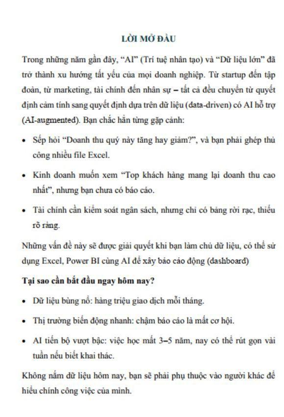 Sách - Data Và AI Thực Chiến Với Excel Và Power BI