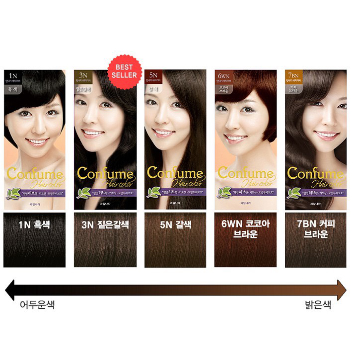 Thuốc nhuộm tóc thảo dược phủ bạc thời trang Welcos Confume Hair Color tặng móc khóa