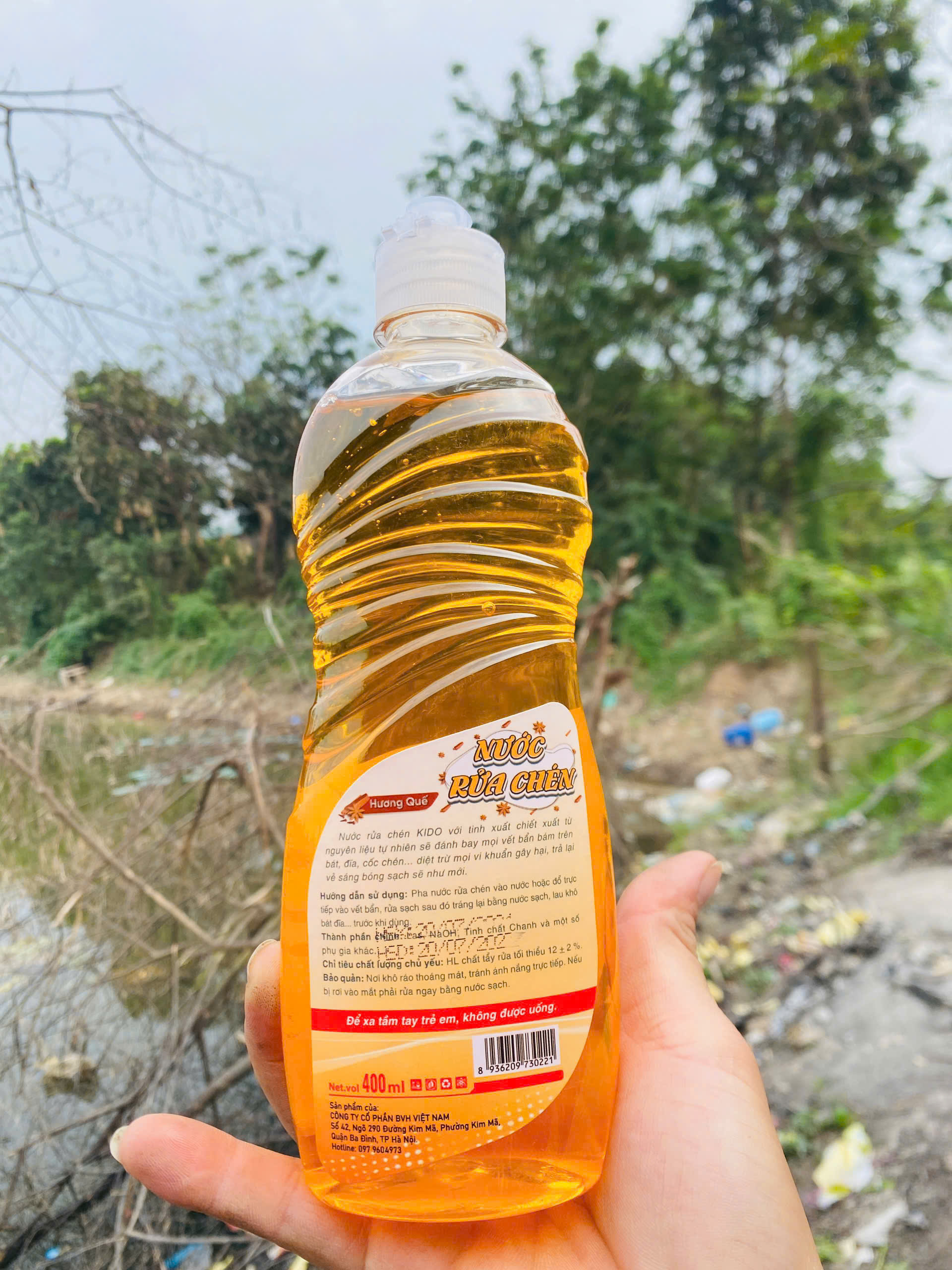 Nước Rửa Chén KIDO Hương Quế Chiết Xuất 400Ml - Nhỏ Gọn,Tiết Kiệm Tối Ưu