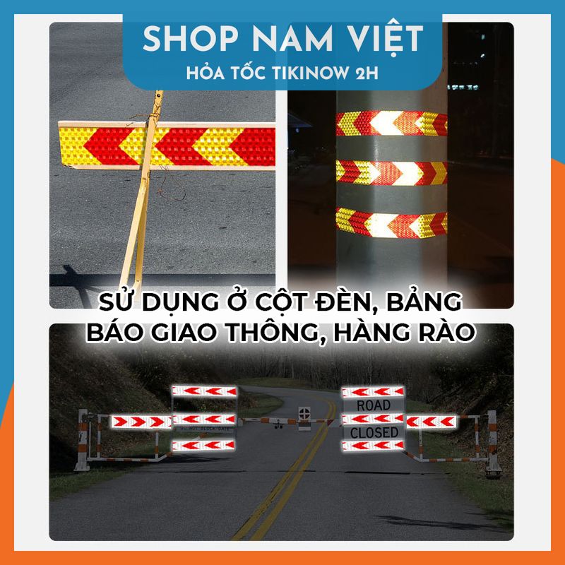 Băng Keo Phản Quang Hình Mũi Tên Cảnh Báo Ban Đêm