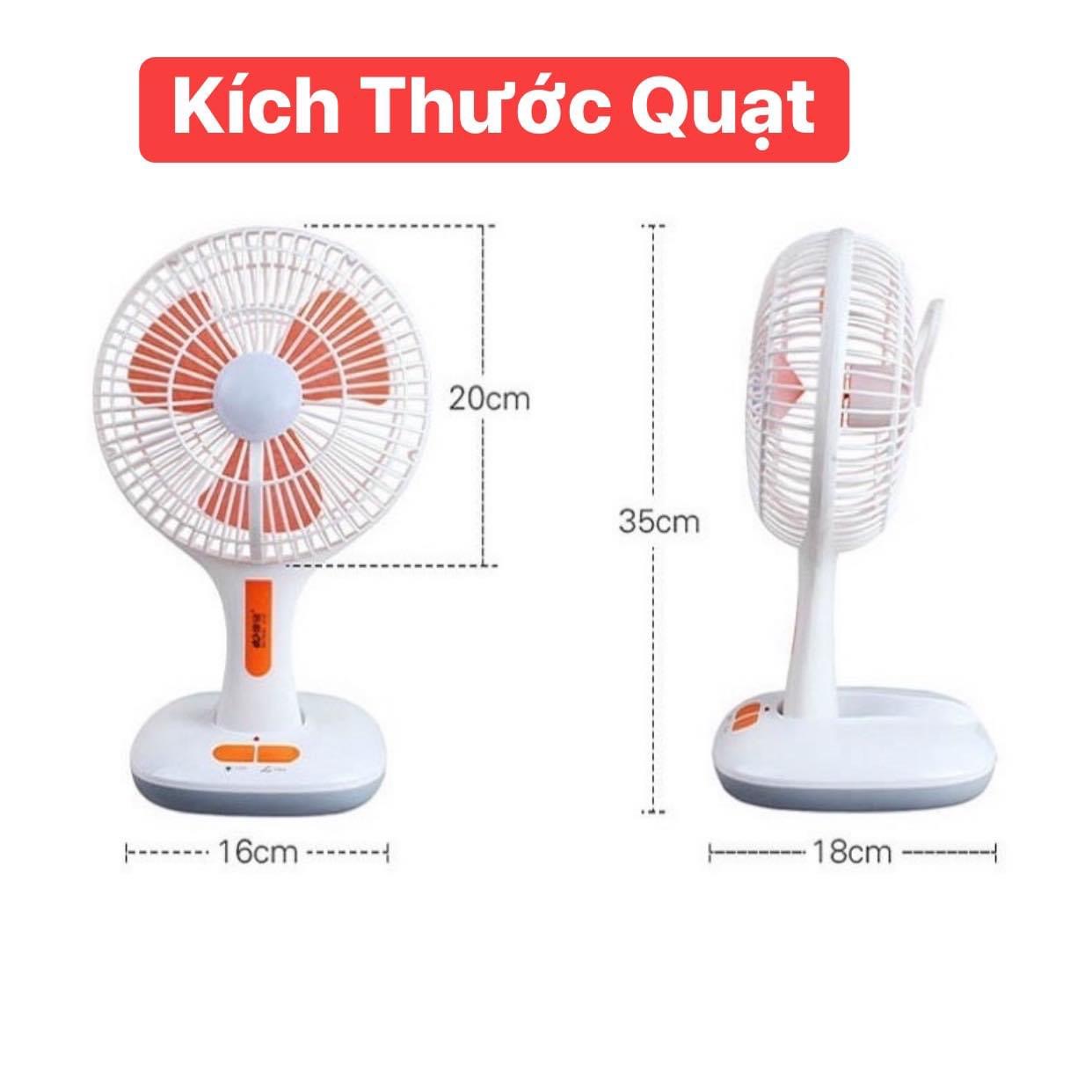 Quạt Tích Điện Mini Gấp Gọn Tích Hợp 3 Tính Năng Vượt Trội :Làm Mát/Đèn Chiếu Sáng/ổ sạc Điện thoại Sử Dụng Liên tục lên tới 5H Đồng Hồ