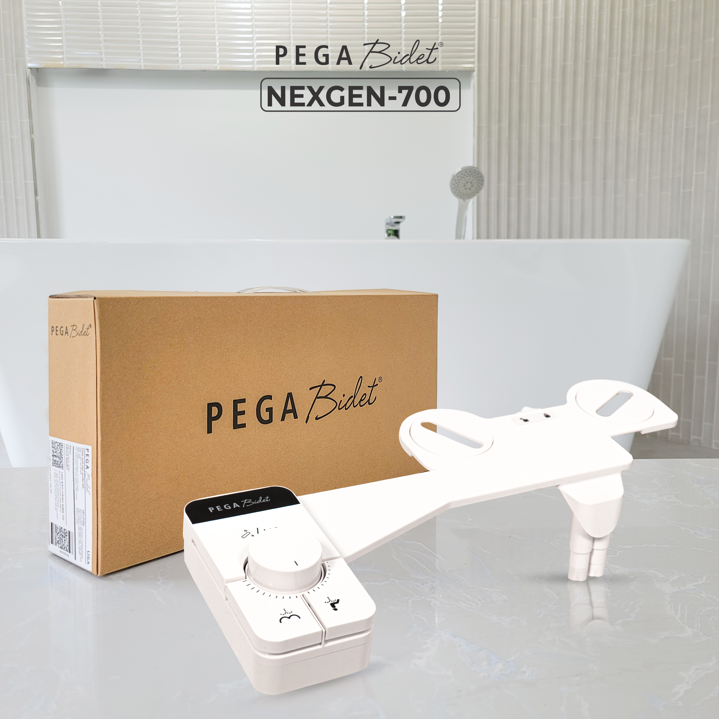 Vòi Xịt Rửa Vệ Sinh Thông Minh PEGA Bidet NEXGEN-700 Thế Hệ Mới, 2 Vòi Rửa Có Chức Năng Chuyên Dụng Cho Nữ, Dễ Lắp Đặt, Rất cần cho Trẻ Em, Người Già và Phụ Nữ Mang Thai - Thương Hiệu Mỹ