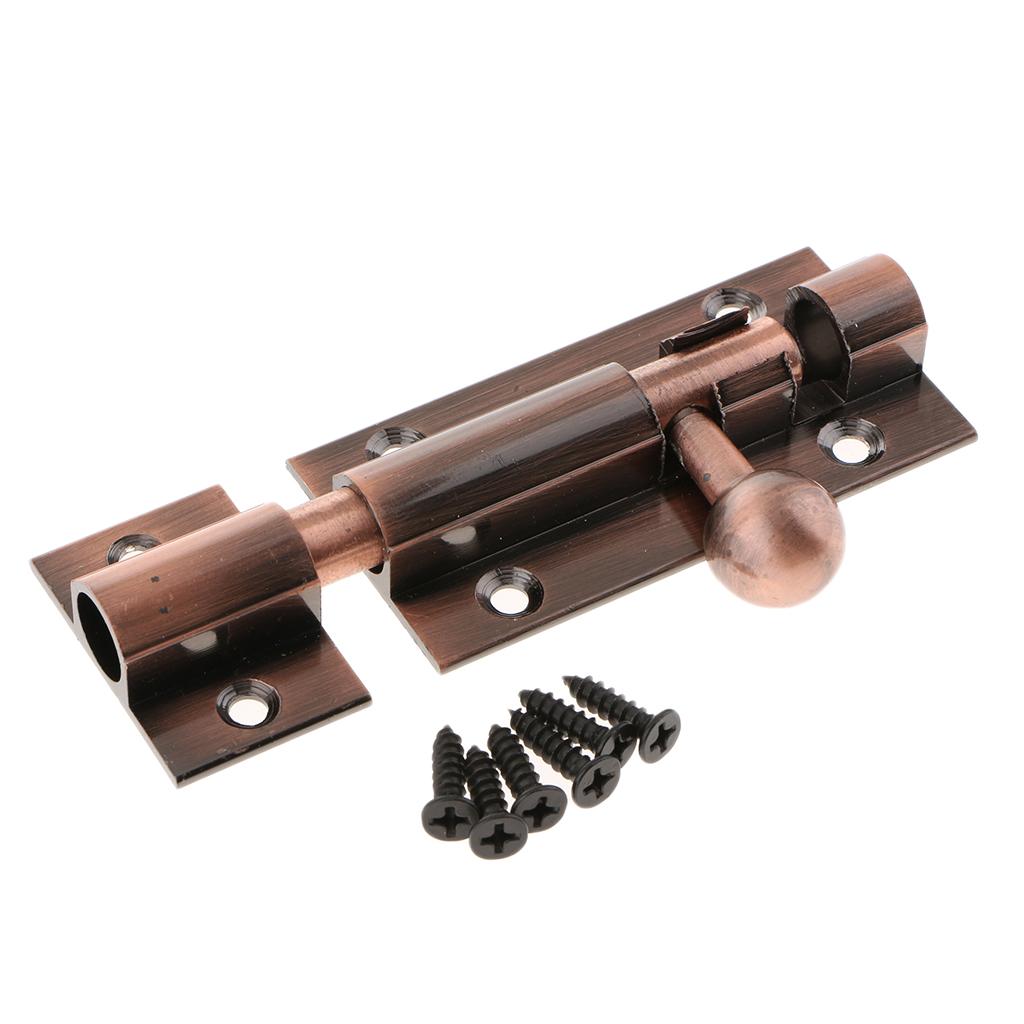 Door Slide Catch Lock Bolt Latch Barrel for Home Gate Security 4inch Copper