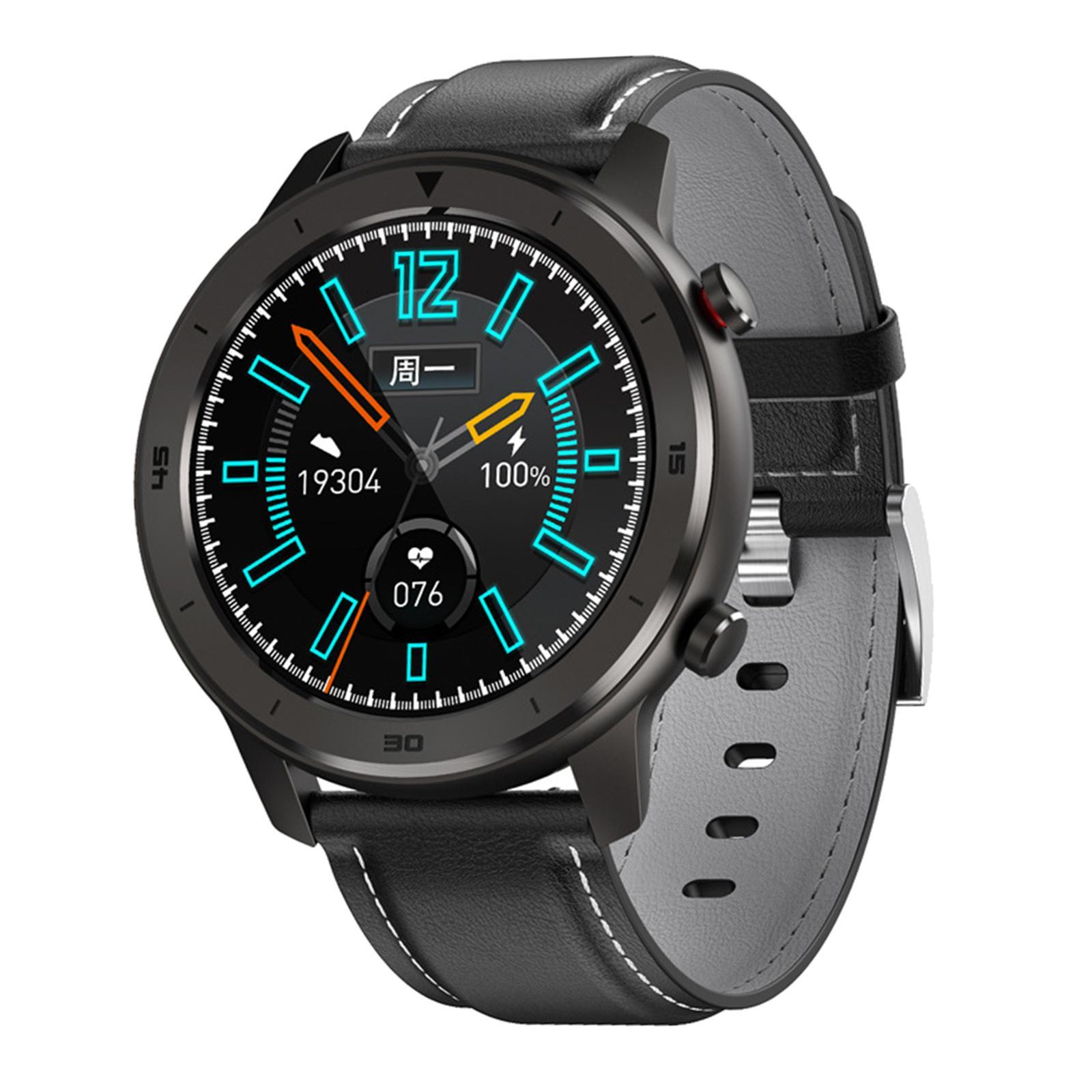 DT78 Smart Wrist Watch Bracelet Black PU Leather
