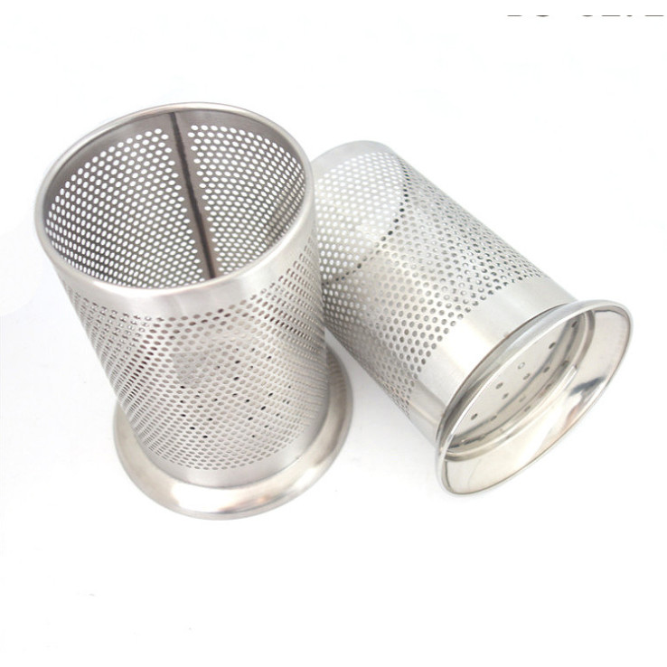 Ống đựng muỗng đũa inox dạng tròn có lỗ thông thoáng cao cấp 16x10 cm