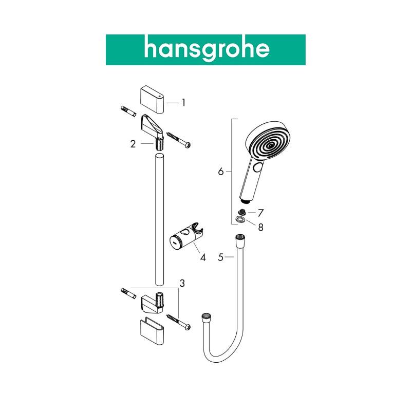 Tay sen kèm thanh trượt hansgrohe Pulsify Select S 105 3jet 24160