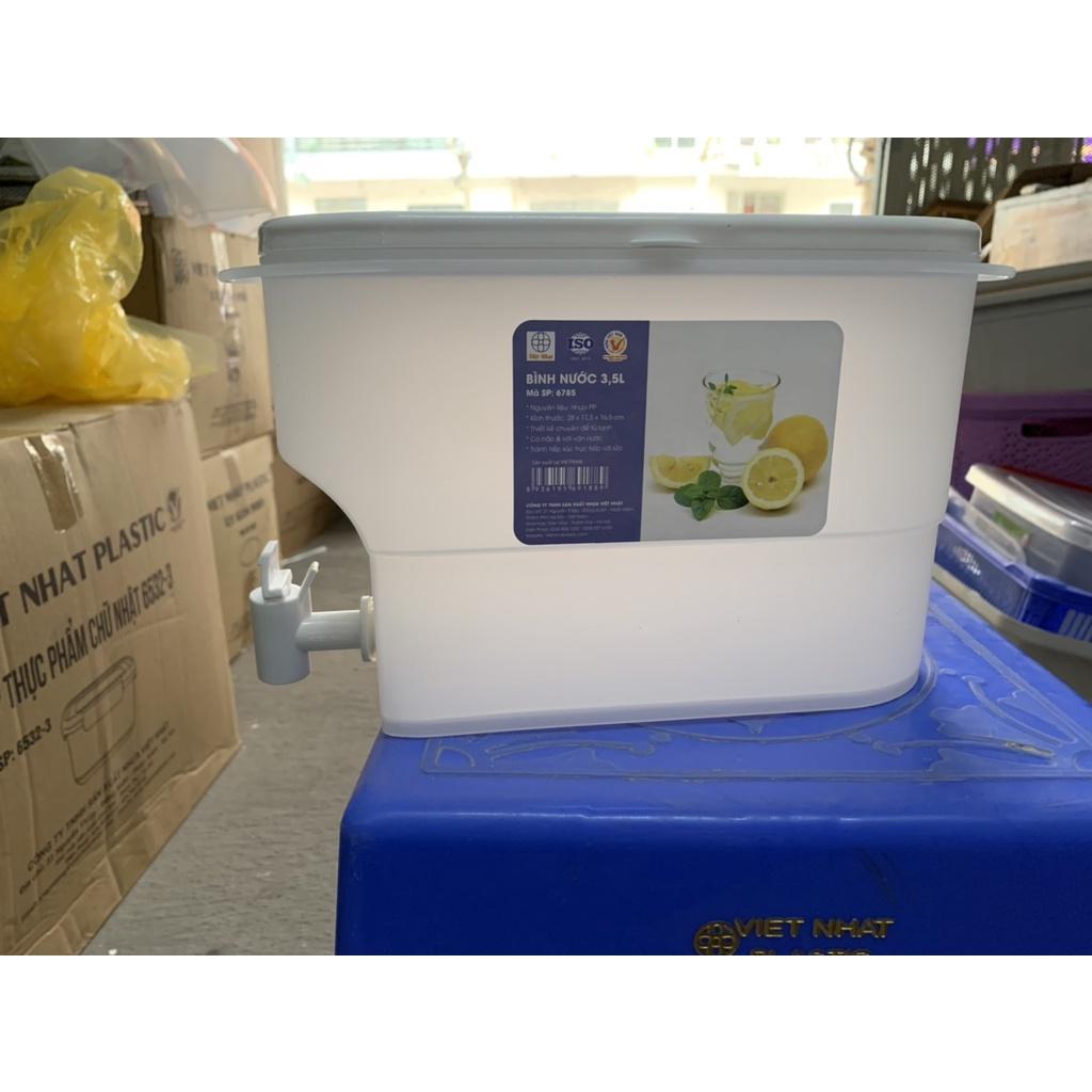 Bình Nước 3.5L Có Vòi Để Tủ Lạnh Cao Cấp, Đựng Nước Trà, Trái Cây Tiện Lợi Đa Năng Ngăn Nắp nhựa Việt Nhật