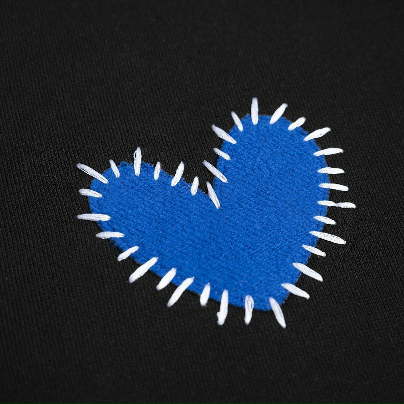 Hình ảnh Áo Cardigan thêu Logo THEL Blue Heart nam nữ Unisex form rộng in hình dễ thương trẻ trung