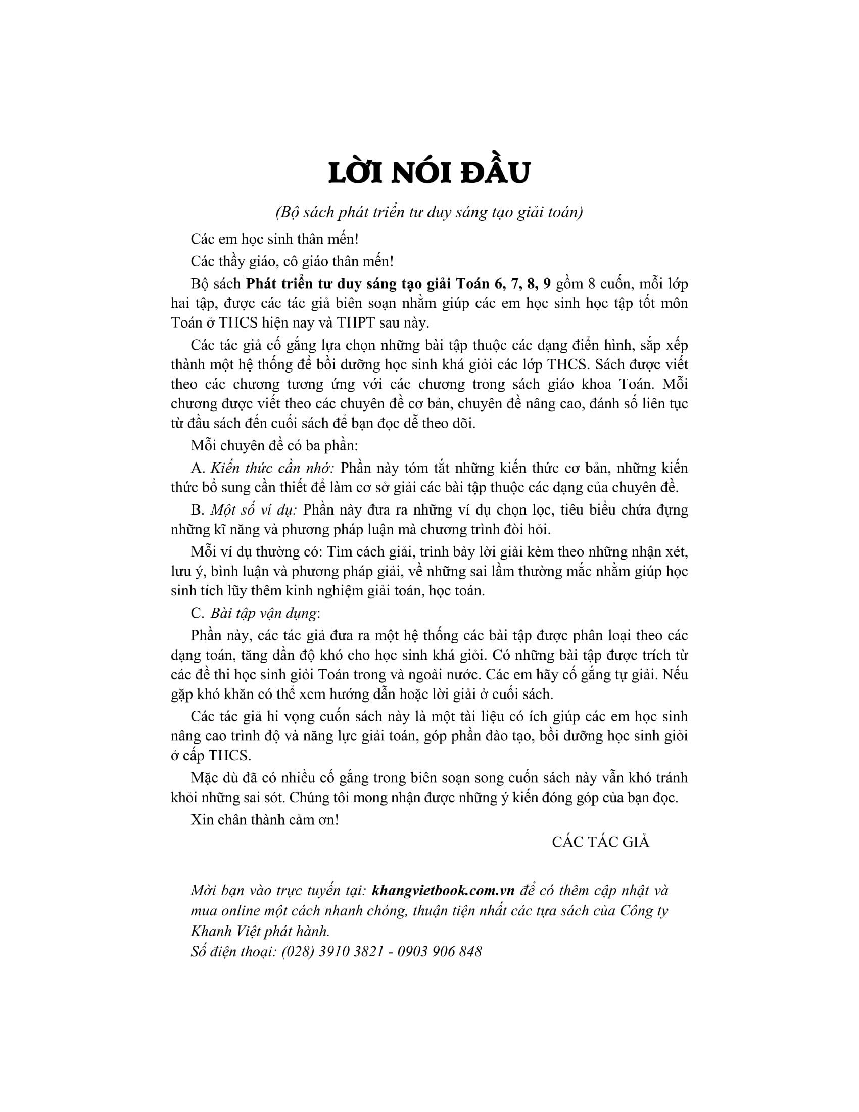 Phát Triển Tư Duy Sáng Tạo Giải Toán 6 - Tập 1