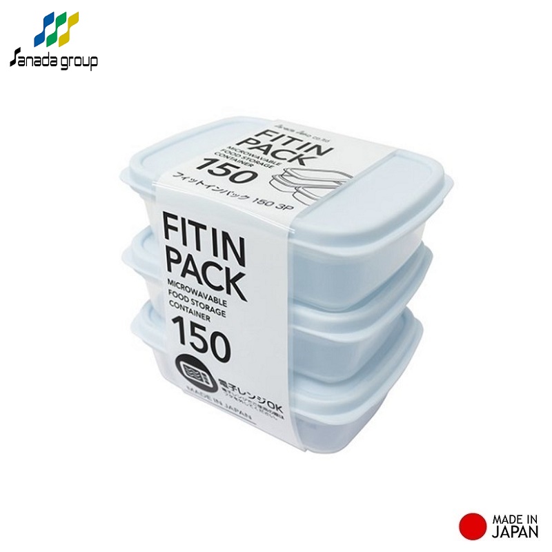 Set 03 hộp thực phẩm nắp mềm Fit in Pack hàng Made in Japan