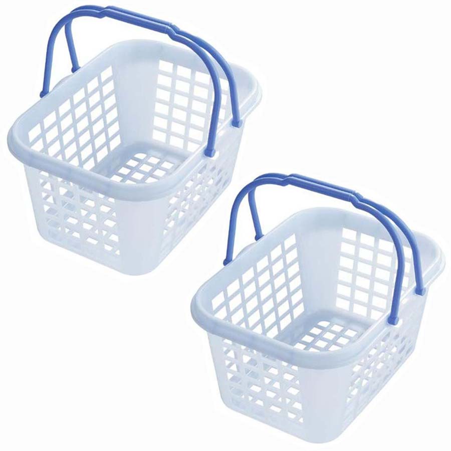 Bộ 2 rổ đựng đồ đa năng có quai xách cỡ trung - Hàng Nội Địa Nhật