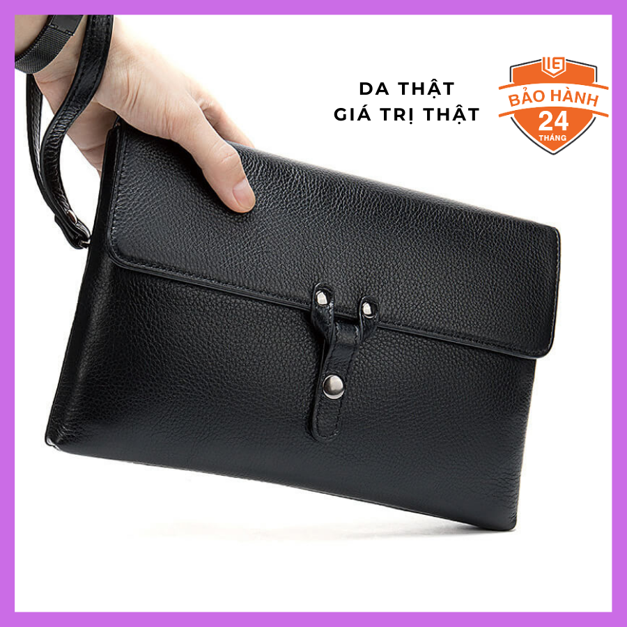 Clutch, Ví Cầm Tay Thời Trang Nam Da Bò Cao Cấp CL20 Đen