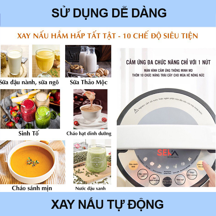 Máy Làm Sữa Hạt Đa Năng SEKA 1.8L, Công Suất 700W - Hàng Chính Hãng