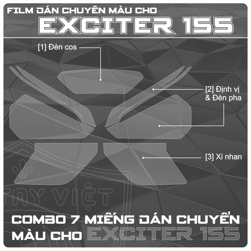 Decal tem chuyển màu CHÓA ĐÈN xe Exciter 155 VVA cao cấp chống trầy xước ex 155