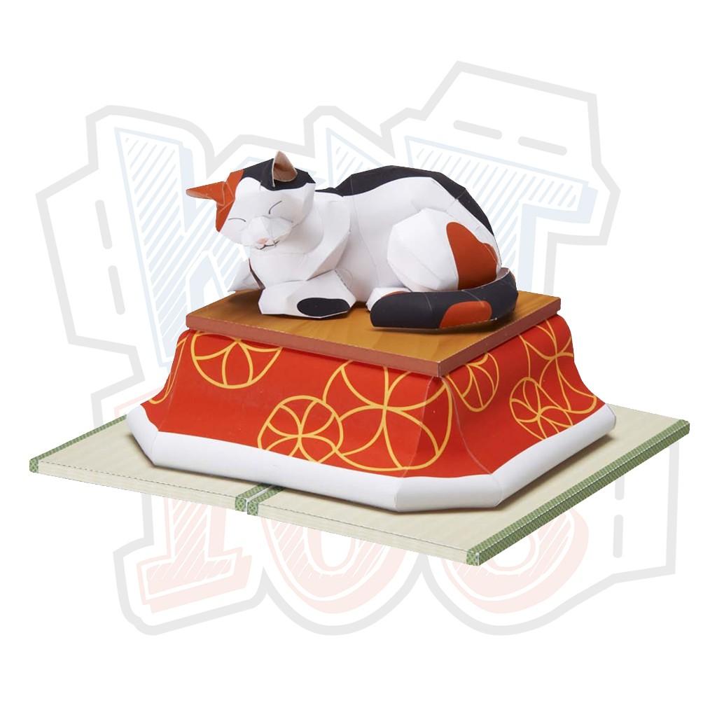 Mô hình giấy động vật mèo nằm ngủ cute Kotatsu cat